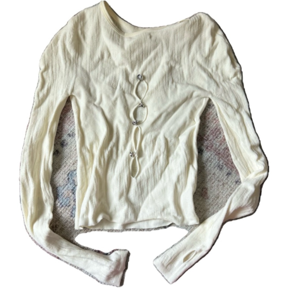Elegant Cream Long Sleeve Top